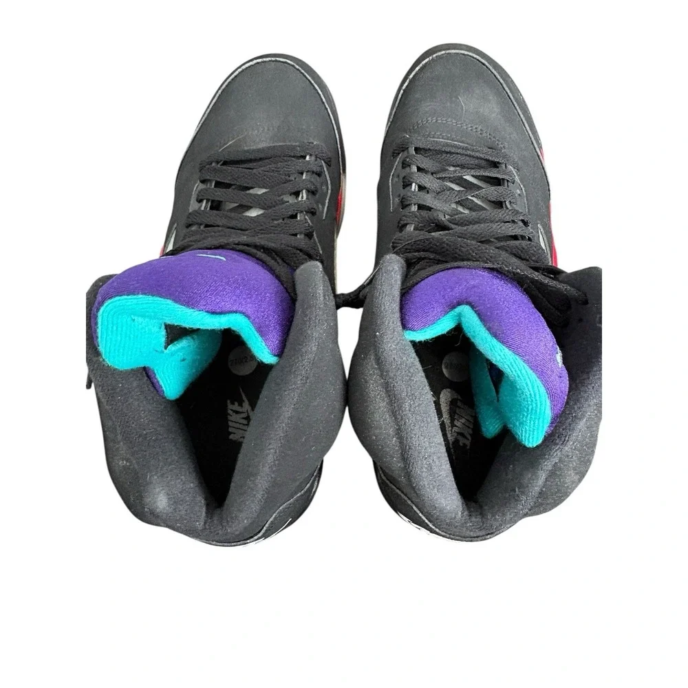 Air Jordan 5 Retro Sneaker Fire Red‎ Metallic Grape Men's Size 9 - Picture 7 of 11
